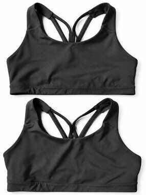 2 Old Navy Active Go-Dry Black Strappy Sports Bra Women’s XL